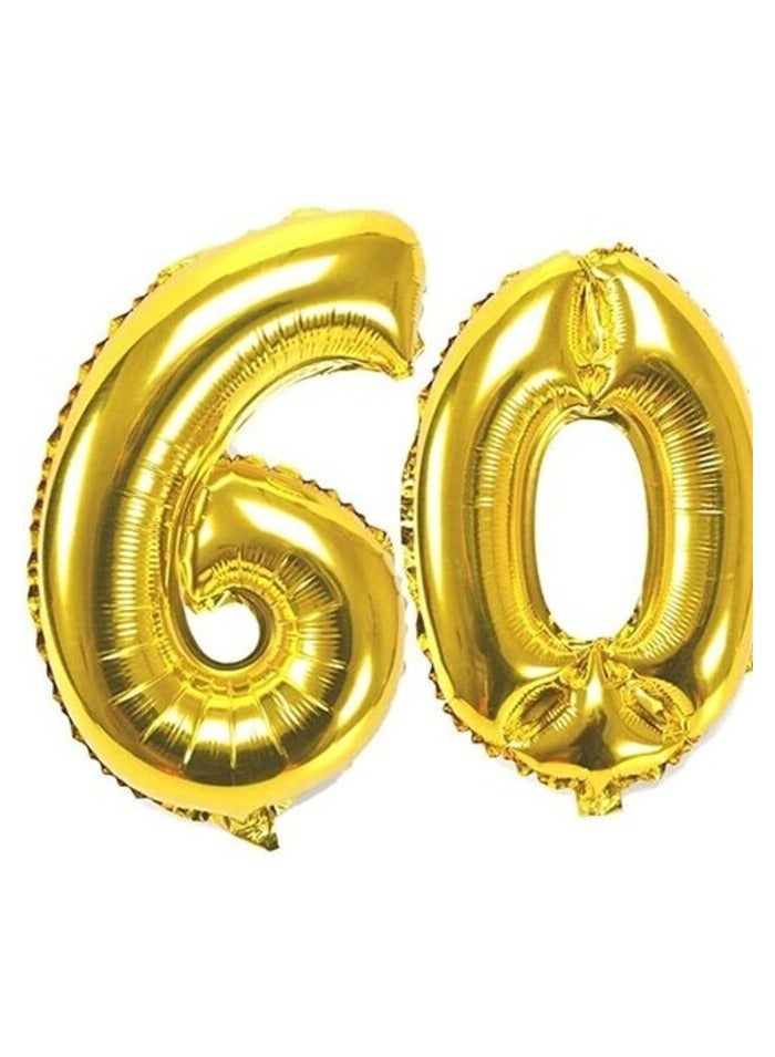 PROMASS Promass - Party Decorations Adult Birthday Anniversary Decoration Supply Gold Silver 40 Inch Large Number Figure Balloons 10 20 30 40 50 60 70 80 90 Yrs 