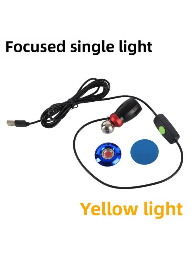New Magnetic Fishing Light Fishing Box Lamp Head Raft Fishing Light Rod Slightly Light Zoom Dimming Night Fishing Light Blue Light Yellow Light