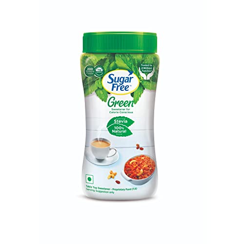 Sugar Free Green Stevia Jar, 200 g | 100% Plant-based Natural Sweetener | Equivalent to Sweetness from 1Kg Sugar | 100% Natural Stevia leaves| Sweet like Sugar but with zero calories| - Image 1