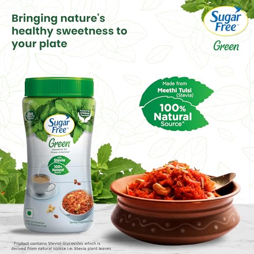 Sugar Free Green Stevia Jar, 200 g | 100% Plant-based Natural Sweetener | Equivalent to Sweetness from 1Kg Sugar | 100% Natural Stevia leaves| Sweet like Sugar but with zero calories| - Image 5