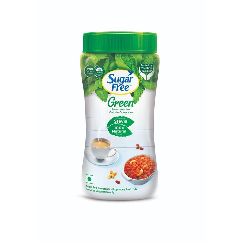 Sugar Free Green Stevia Jar, 200 g | 100% Plant-based Natural Sweetener | Equivalent to Sweetness from 1Kg Sugar | 100% Natural Stevia leaves| Sweet like Sugar but with zero calories| - Image 2