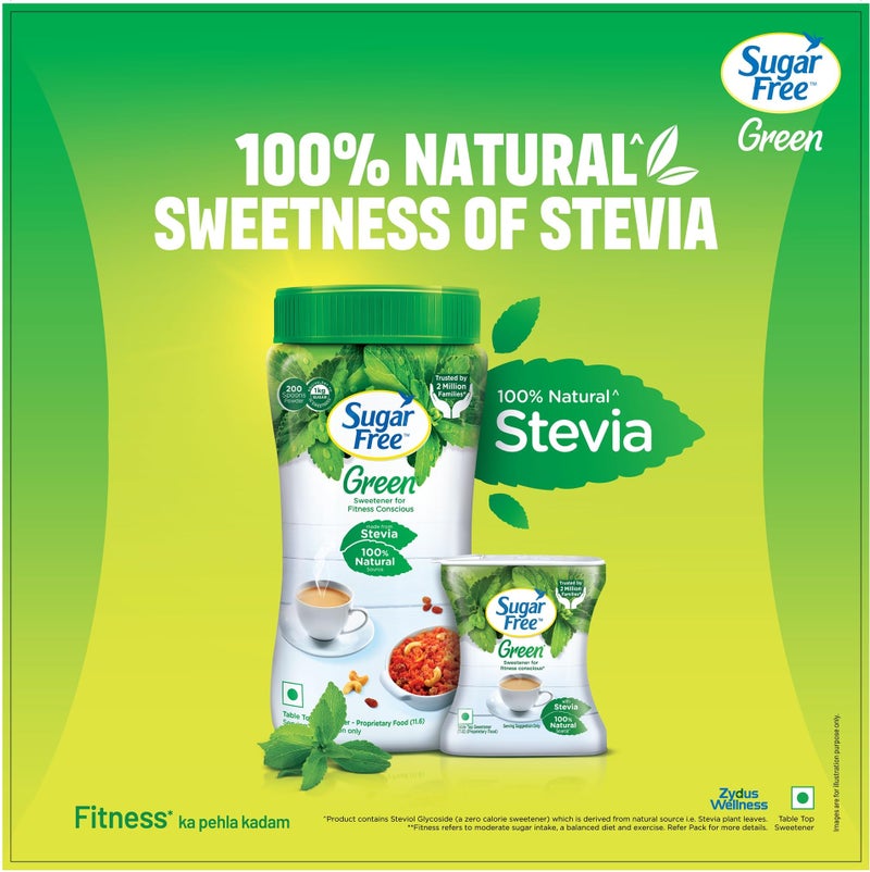 Sugar Free Green Stevia Jar, 200 g | 100% Plant-based Natural Sweetener | Equivalent to Sweetness from 1Kg Sugar | 100% Natural Stevia leaves| Sweet like Sugar but with zero calories| - Image 4
