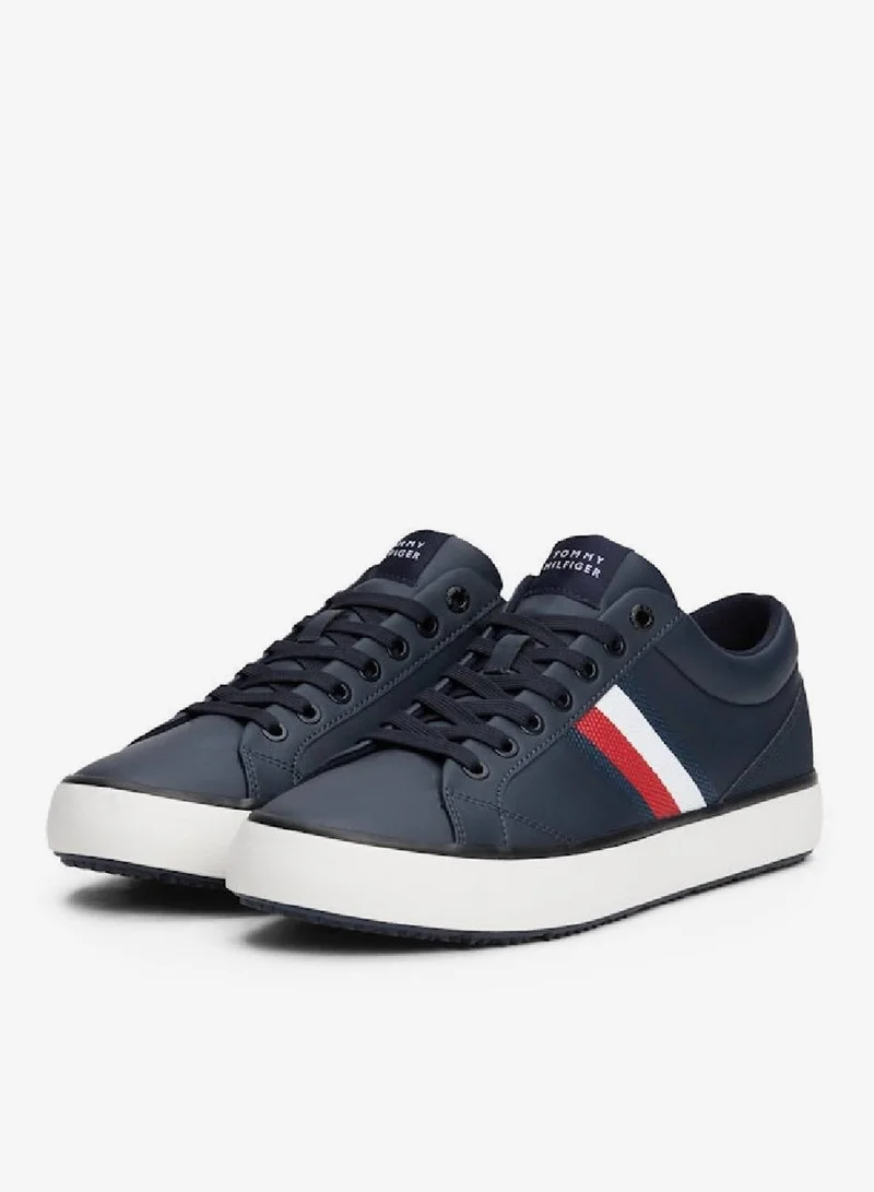 TOMMY HILFIGER Leather Signature Tape Fine Cleat Sneakers