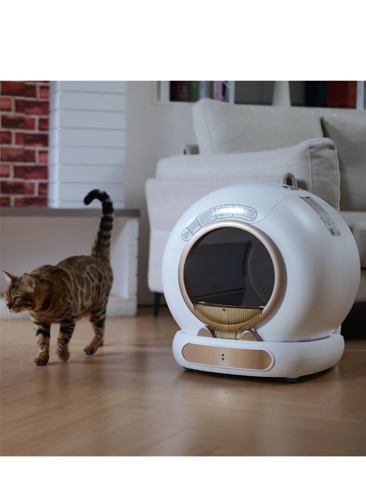Whiskers & Wag Self Cleaning Cat Litter Box Automatic Cat Litter Box 65L+ 9L Extra Large Capacity APP Control/Odor Removal/Anti-Pinch Safety/Low Noise for Cat & Pets - 3 Litter Bags - Image 5