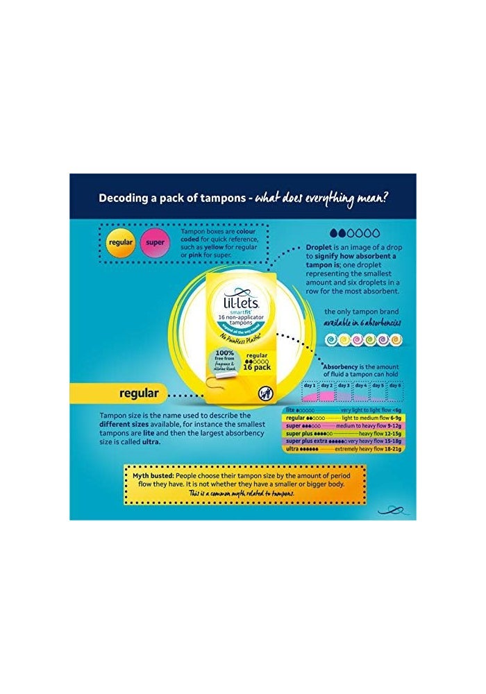 Lil-Lets Smart Fit Non-Applicator Regular Tampons - Image 4