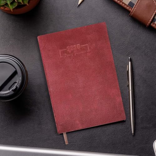 NUOVI 2026 Daily Planner | A5 Size Diary with Soft Velvet Cover - 80GSM Pages | 365 Days Planner for Office, Personal Use, New Year & Corporate Gifting (Maroon) - Image 2