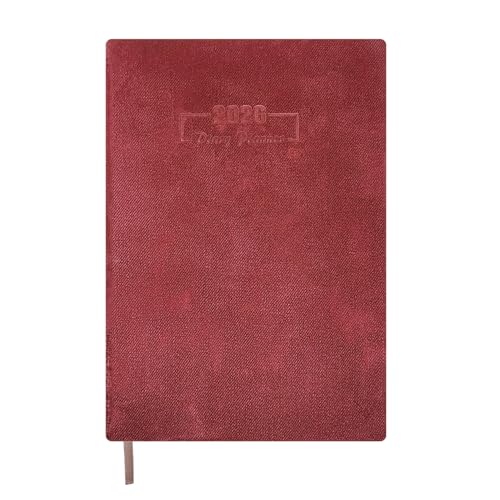 NUOVI 2026 Daily Planner | A5 Size Diary with Soft Velvet Cover - 80GSM Pages | 365 Days Planner for Office, Personal Use, New Year & Corporate Gifting (Maroon) - Image 1