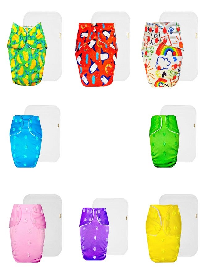 حفاضات دمبلدو القماشية الممتازة مع حشوة قطنية (عبوة من 8) | ملائمة تمامًا | قابلة لإعادة الاستخدام والغسل | سريعة الجفاف | ضرورية للاستخدام اليومي | من 3 أشهر إلى 3 سنوات | للجنسين - Image 1