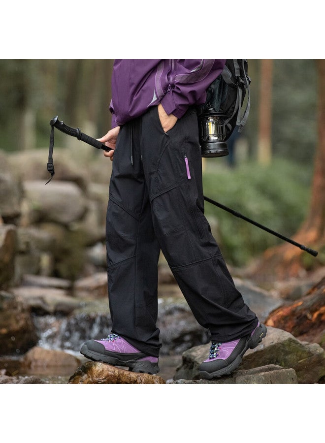 Homlean Men's American-style Work Pants Spring And Summer Functional Straight-leg Outdoor Assault Side Zipper Long Pants Ht01 Amber Black 2XL - Image 1