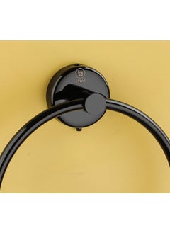 iSTAR iSTAR Stainless Steel Towel Ring/Napkin Ring/Towel Holder/Towel Hanger/Towel Holder for Washbasin and Napkin Holder Stand for Kitchen, Bathroom Circle (Black Finish, Pack of 1)  - Image 2