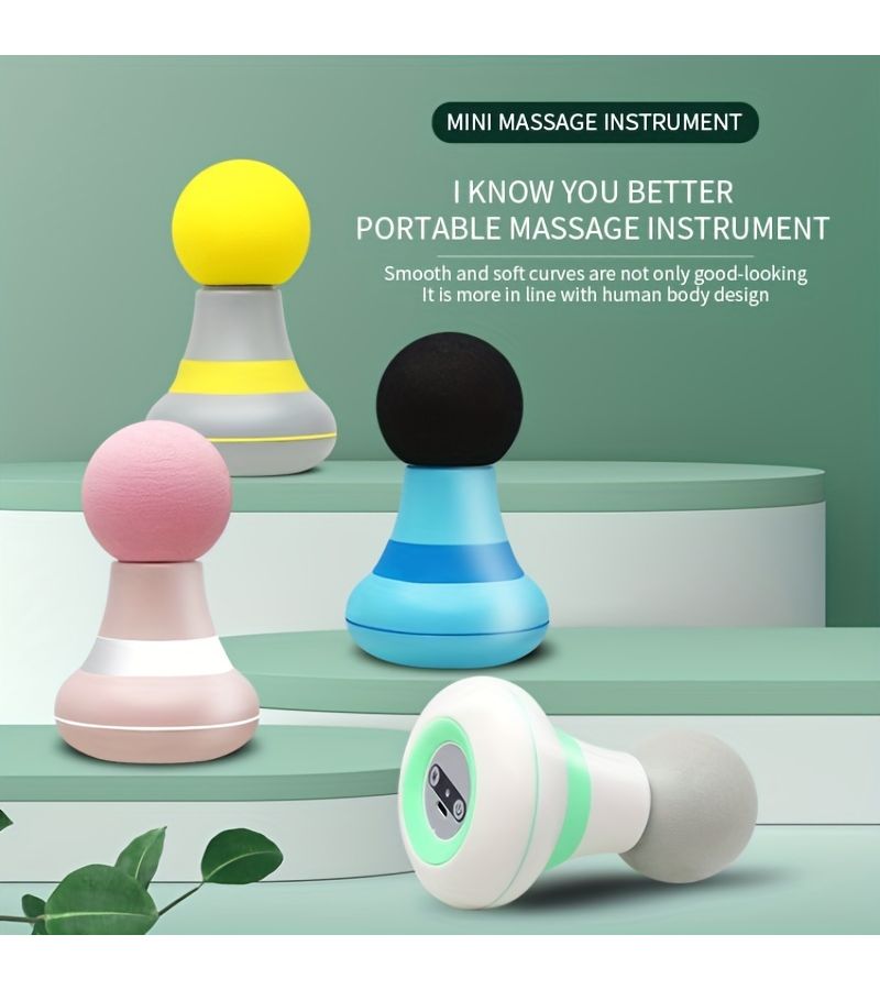 Yellow Wireless Powerful Portable Massager For Neck Back Muscle Pain Relief - Image 1