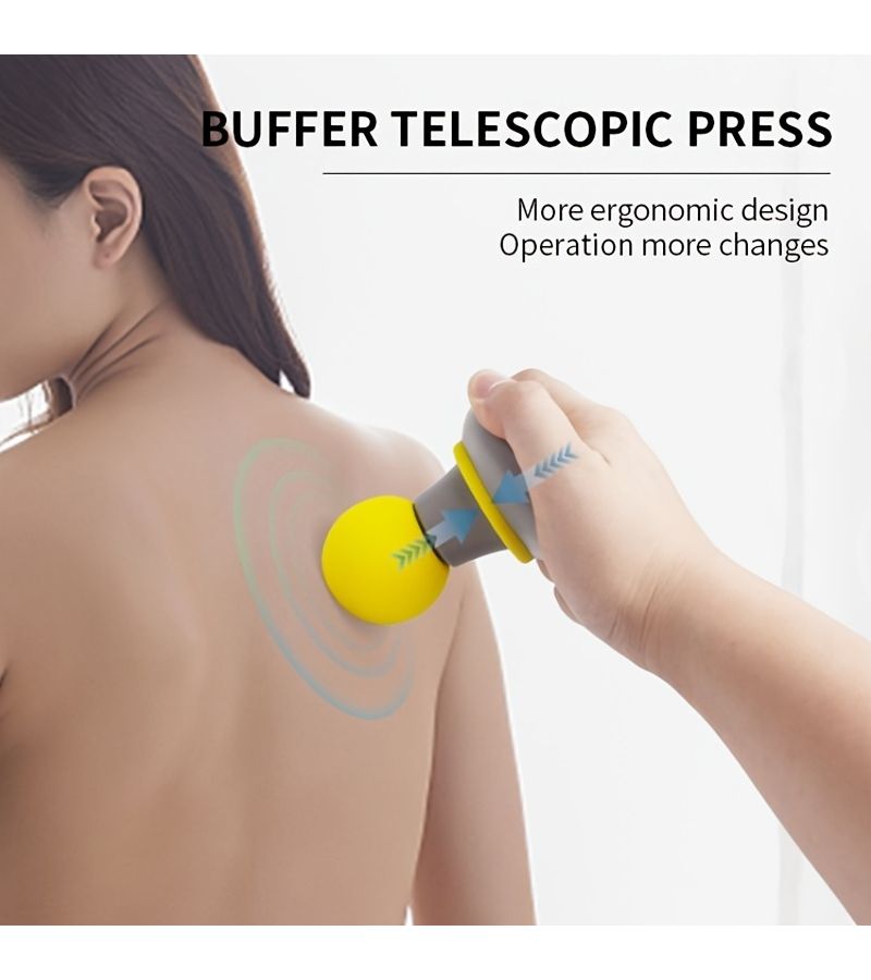 Yellow Wireless Powerful Portable Massager For Neck Back Muscle Pain Relief - Image 4