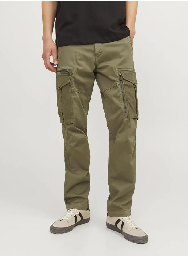 JACK & JONES Relaxed Fit Cargo Pants with Zip Pockets