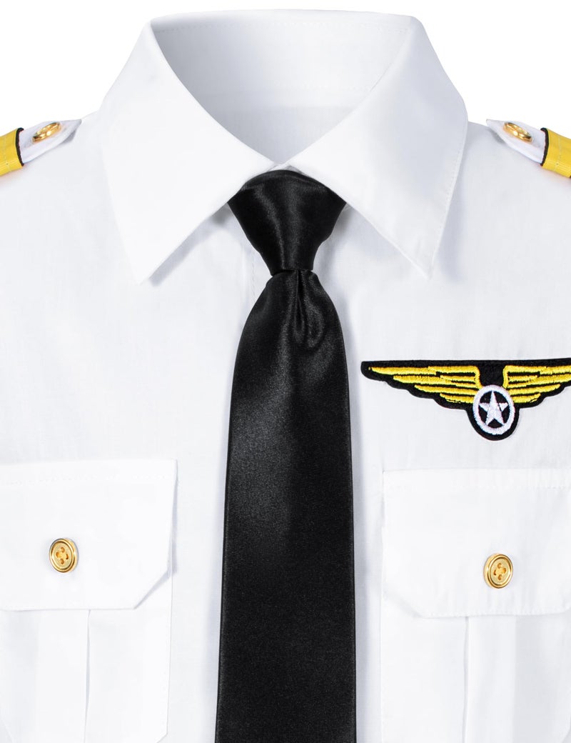 Yoroka Kids Pilot Costume Airline Captain Pilot Uniform With Accessories-140 - Image 5
