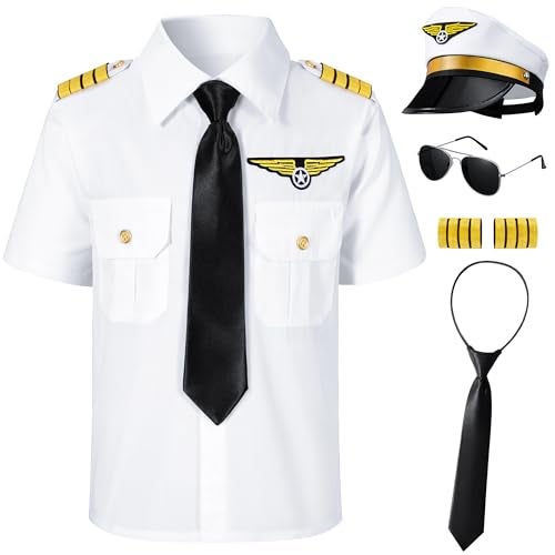 Yoroka Kids Pilot Costume Airline Captain Pilot Uniform With Accessories-140 - Image 1