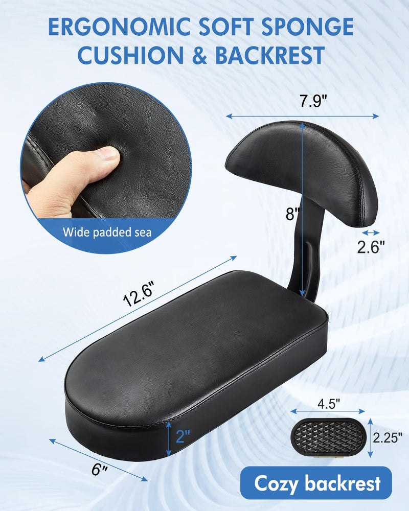 Zacro Kids Bike Seat Set, Comfort Bike Seat with Backrest, Wide Child Bicycle Rear Seat Cushion Back Safety Armrest Handrail Feet Pedals, Children Bicycle Back Seat for Over 5 Years Old - Image 5