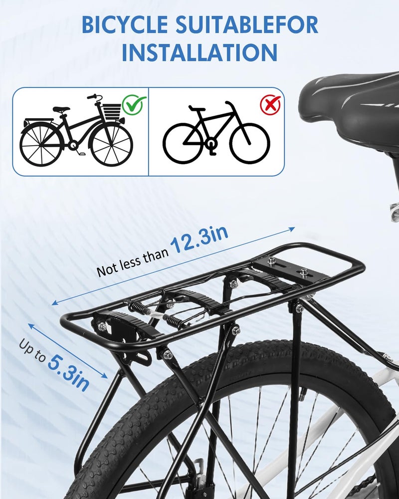 Zacro Kids Bike Seat Set, Comfort Bike Seat with Backrest, Wide Child Bicycle Rear Seat Cushion Back Safety Armrest Handrail Feet Pedals, Children Bicycle Back Seat for Over 5 Years Old - Image 2