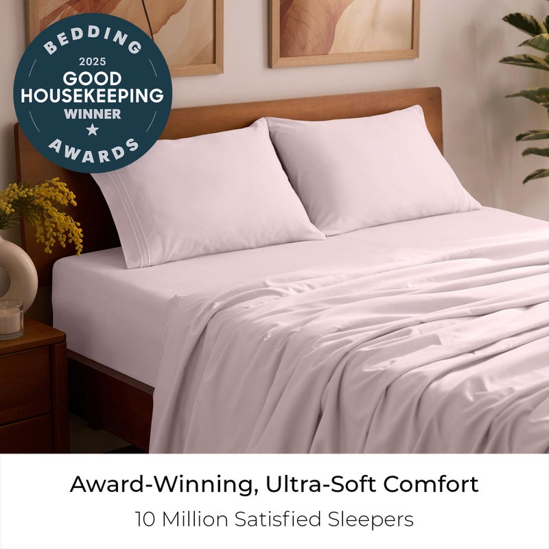 Mellanni Full Sheets Set - 4 PC Iconic Collection Bedding - Hotel Luxury, Extra Soft, Cooling Bed Sheets - Wrinkle, Fade, Stain Resistant (Full, Blush Pink) - Image 2