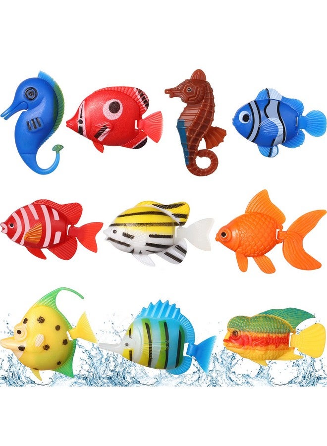 Aoriher 10 Pcs Artificial Fishes Floating Decorations for Aquarium Tank Colourful Plastic Tropical Fish Seahorse for Bubble Lamp Aquarium - Image 1