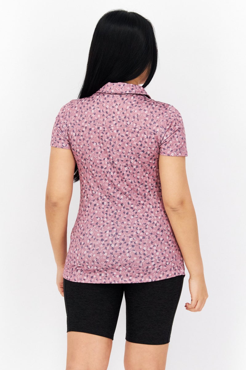 PUMA Women Sportswear Fit Short Sleeve Golf Polo Shirt, Old Rose - Image 3