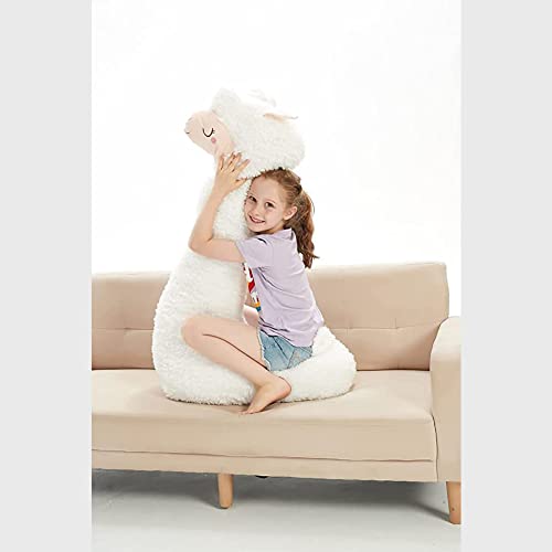 Sejiarep Alpaca Llama Plush Pillow - 39" Giant Alpaca Plush Long Body Pillow - Wife Girl Girlfriend Birthday Valentine's Children's Women's Festival Day Gift, White - Image 2