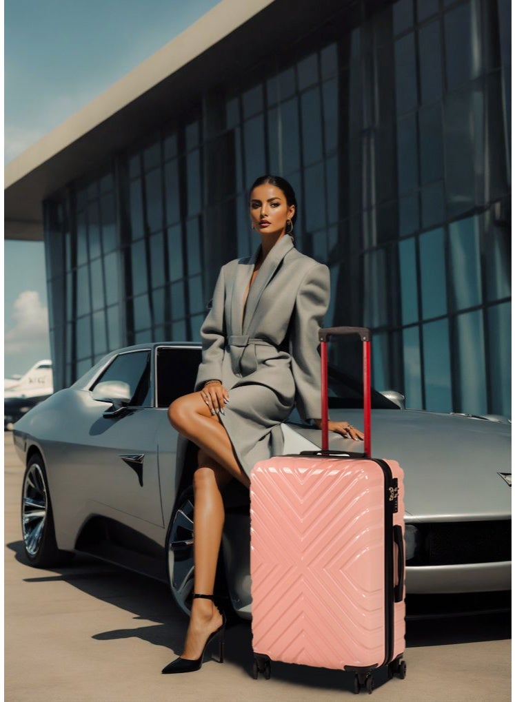 ايجل اكسبريس طقم عربة سفر إيجل إكسبرس نيكسا متينة من ABS+PC – مقاسات 20، 24، 28 بوصة – وردي فاتح - Image 3