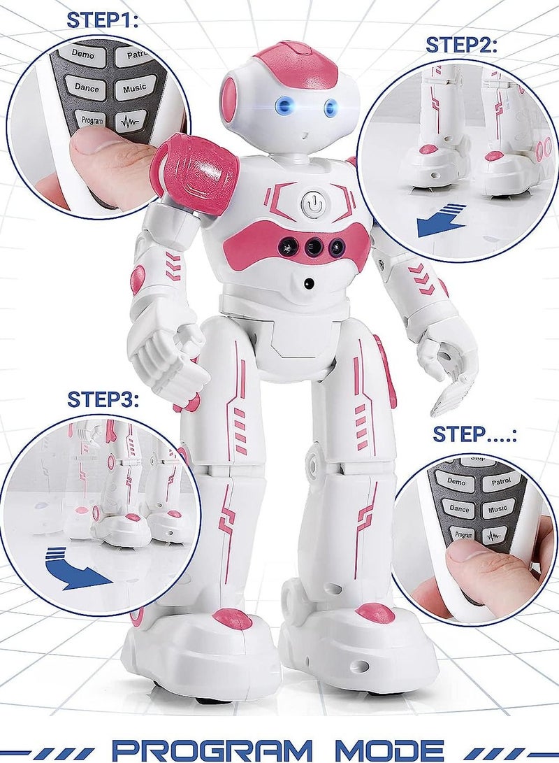 Robot Toys for Kids, Gesture & Sensing Remote Control Robot for Age 3 4 5 6 7 8 Year Old Boys Girls Birthday Gift Present (Pink)  - Image 2