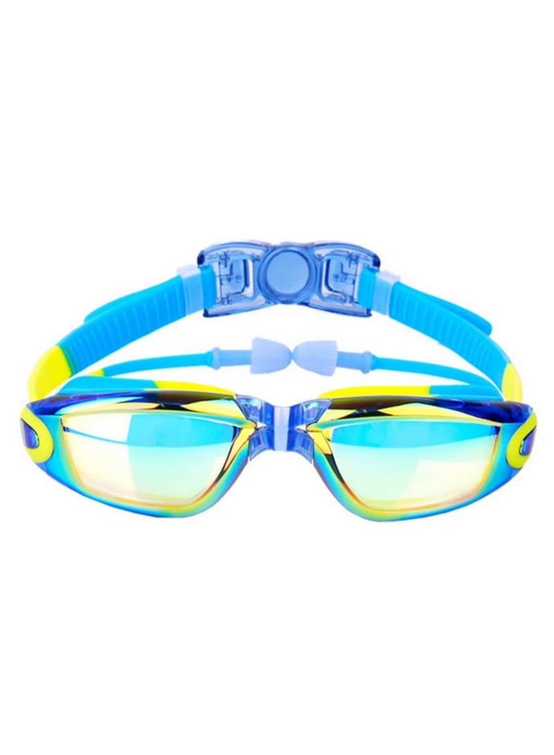 Swim Goggles Set Kids Swimming Goggles for Boys and Girls Adjustable Straps Silicone Eye Seal Leak proof UV Protection and Anti Fog Lenses Swimming Goggles with Ear Plug Nose Clip(Age 4-12) Blue - Image 2