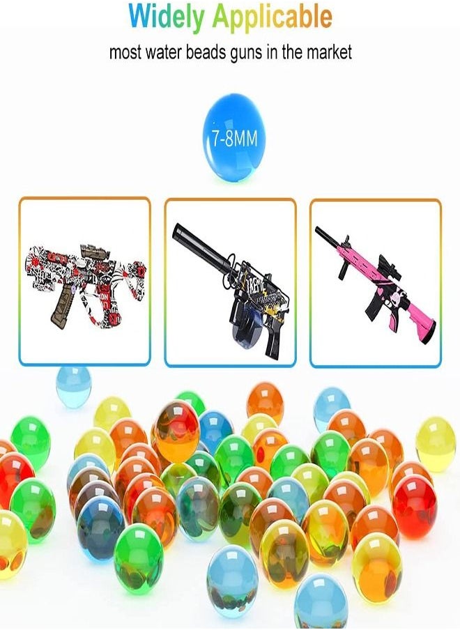 LEDIN - Water Balls Beads Refill Ammo (7-8 mm 4 Pack 10000 Pieces Per Pack) Gel Splater Ball Blaster Bullets Compatible - Image 1