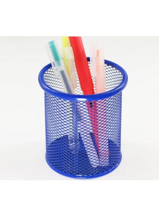 Metal Pen Holder, Pencil Holders Pen Organizer Pencil Holder for Office blue