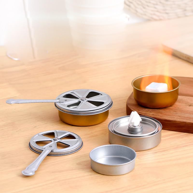 SquEqu 2 Pack Solid Fuel Tablets Holder Gel Fuels Burner with Fire Control Adjustment Extinguishing Cap for Storm Cooker Spirit Alcohol Stove Chafing Dish Set Buffet Warmer Camping Stoves - Image 3