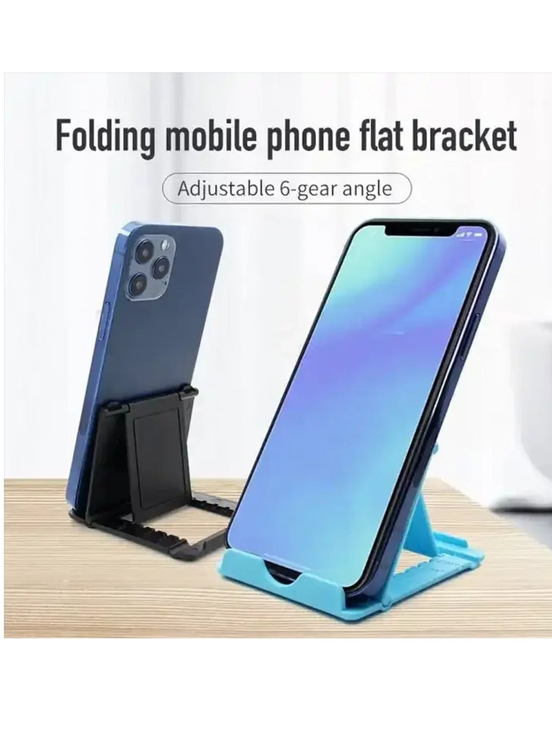 AROAQ Cell Phone Stand, portable and Foldable Desk Phone Holder, Adjustable Angle Smartphone Support Tablet Stand, compact and durable Universal Desk Stand for All Mobile Smart Phone, (Black) - Image 2