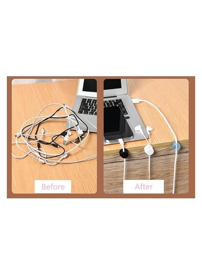 erorex 6PCS Cord Wire Organizers 360 Degree Rotation Desk Cable Management Clip Holder for Data Cables Keeper Clamp with Adhesive - Image 4