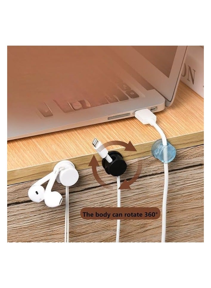 erorex 6PCS Cord Wire Organizers 360 Degree Rotation Desk Cable Management Clip Holder for Data Cables Keeper Clamp with Adhesive - Image 3