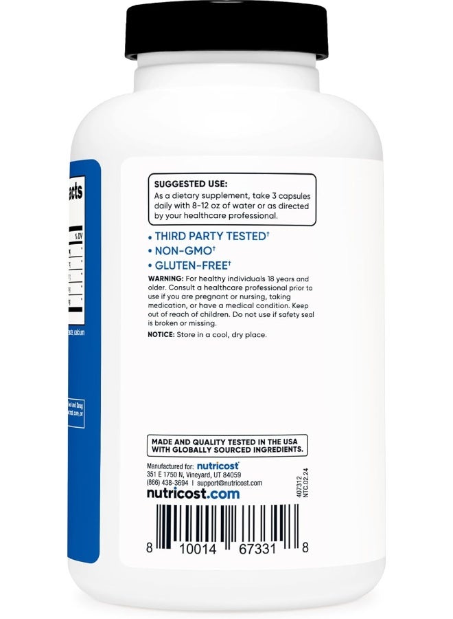 Nutricost Nitric Oxide Booster 750mg, 180 Capsules - Gluten Free and Non-GMO - Image 4