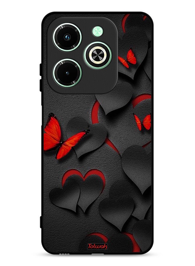 Tolwak Infinix Hot 40i 4G Protective Case Cover Hearts And Butterflies Pattern - Image 1
