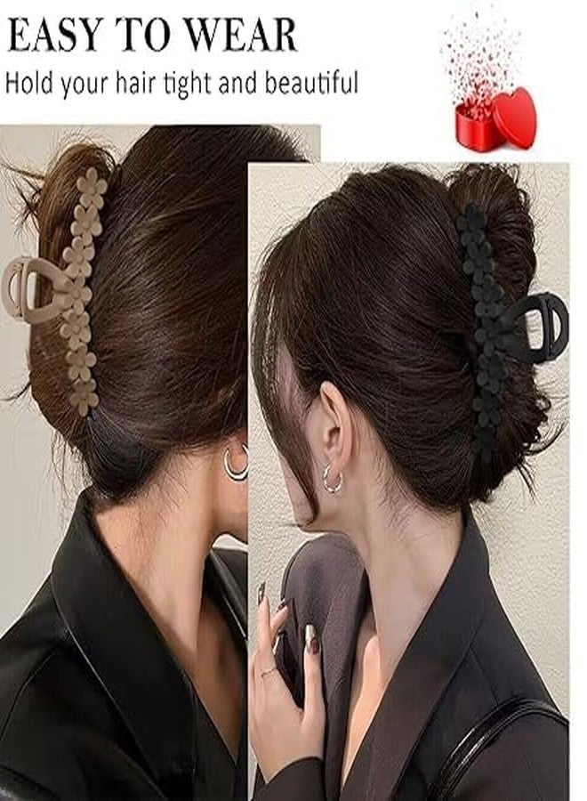 VORSET 3 Pcs VORSET Flower Hair Claw Clip for Women and Girls | Matte Finish Hair Clutcher for Thick & Long Hair | Non-Slip Large Floral Claw Clips for Daily & Party Use - Image 2