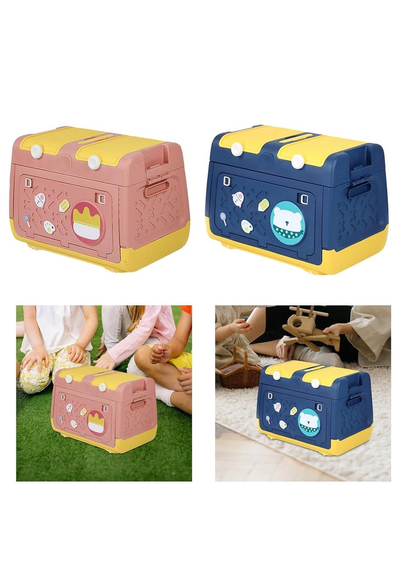 Manful Toy Storage Box with Wheels Multipurpose Portable Storage Case Container Cute for Games Book Puzzles Kids Bedroom Nursery Room  - Image 5