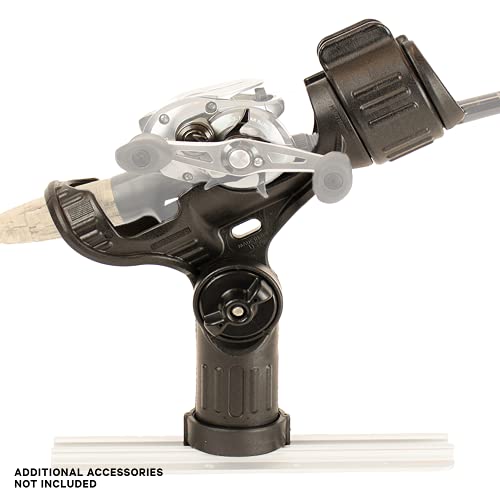YakAttack Omega Rod Holder | Track Mount Fishing Rod Holder for Kayak & Boat | Compatible with Spinning, Casting, Fly Reels | LockNLoad System | Secure & Adjustable | Kayak Track Mount Accessories - Image 3