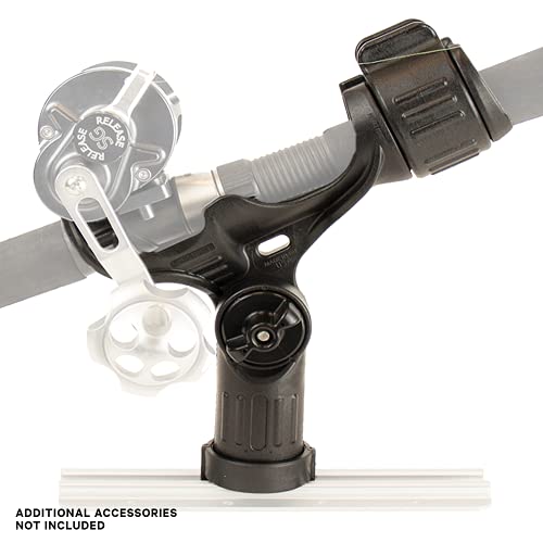 YakAttack Omega Rod Holder | Track Mount Fishing Rod Holder for Kayak & Boat | Compatible with Spinning, Casting, Fly Reels | LockNLoad System | Secure & Adjustable | Kayak Track Mount Accessories - Image 5