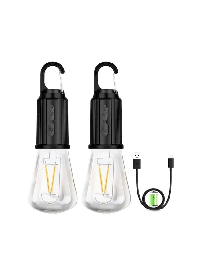 erorex 2 Pack Camping Lamp Rechargeable, 3 Lighting Modes Camping Light For Tents, Waterproof Portable Hanging Lantern For Hiking, Backpacking, Fishing, Emergency Outages And Household Use  - Image 1