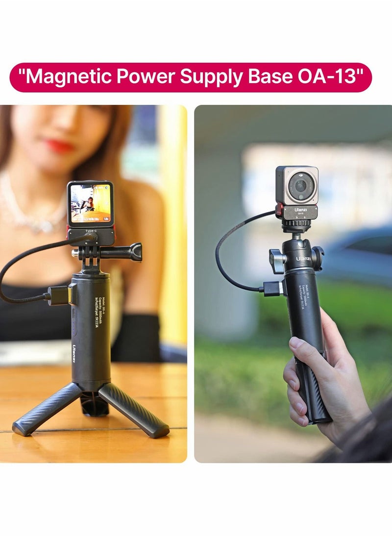 Y&D - Charging Tripod Adapter for DJI Action 2, Fast Magnetic Charger Base, 1/4 Interface Connect to Selfie Stick, Vlogging Accessories 2 Power Combo or Dual-Screen - Image 1