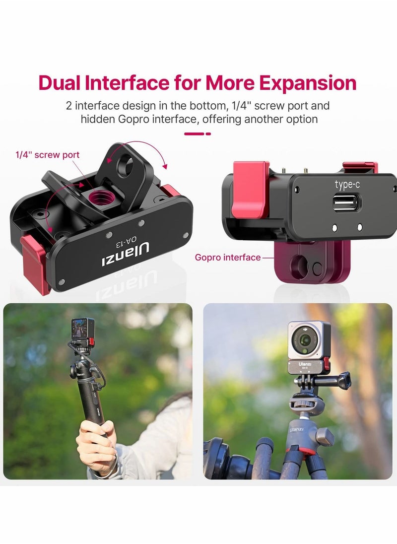 Y&D - Charging Tripod Adapter for DJI Action 2, Fast Magnetic Charger Base, 1/4 Interface Connect to Selfie Stick, Vlogging Accessories 2 Power Combo or Dual-Screen - Image 1