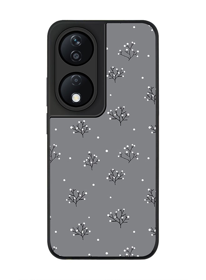 Stylizedd Rugged Black Edge Case for Honor X7b, Slim fit Soft Case Flexible Rubber Edges Anti Drop TPU Gel Thin Cover -  Winter Splinter - Image 1