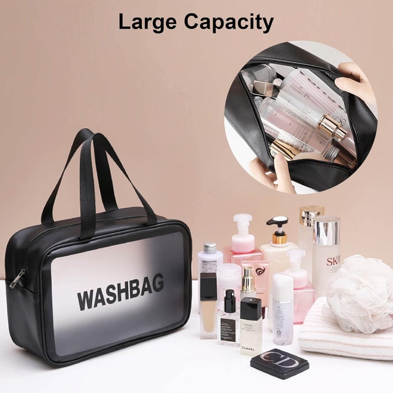 Travel Toiletry Bags Waterproof Cosmetic Organiser with Handle Large Capacity Set of 3 Multicolour - Image 3