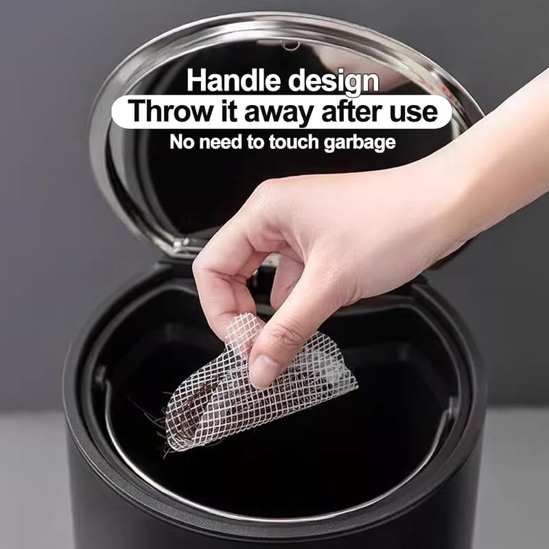 Dkriva مصفاة حوض المطبخ Dkriva®، جهاز التقاط الشعر في الدش القابل للتخلص منه، ملصقات شبكية مقاومة للماء للحمام، أساسيات المطبخ، جهاز التقاط الشعر، 10 قطع، أبيض - Image 4