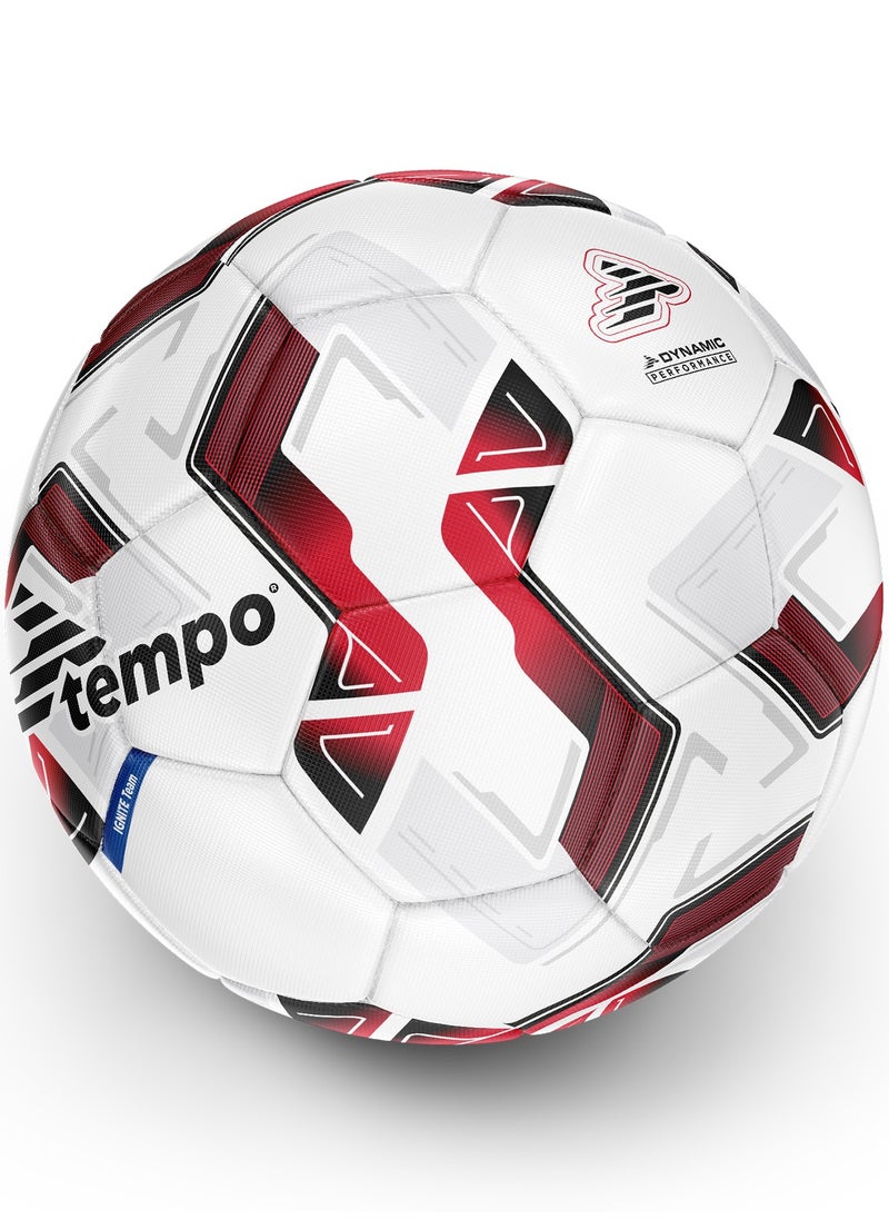 TEMPO IGNITE Team White/Red Football Size 5 