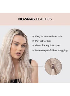 Kitsch Kitsch No Snag Small Elastic Hair Ties, Rubber Bands for Hair, Baby Hair Ties & Small Hair Ties, Hair Rubber Bands & Elastic Hair Bands, Hair Elastics for Women's Hair, 5pack, 500pcs (Brown)  - Image 3