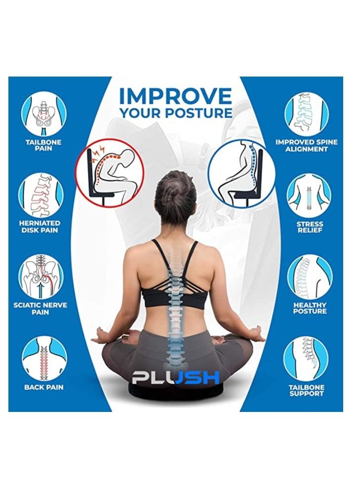 Plush Creative Planet Plush Donut Seat Cushion for Office Chair, Memory Foam Pillow for Tailbone Hemorrhoids, Sores, Prostate,  Sciatica, Pregnancy, Post Natal, Ischial Bursitis Tuberosity  (Basic)  - Image 3