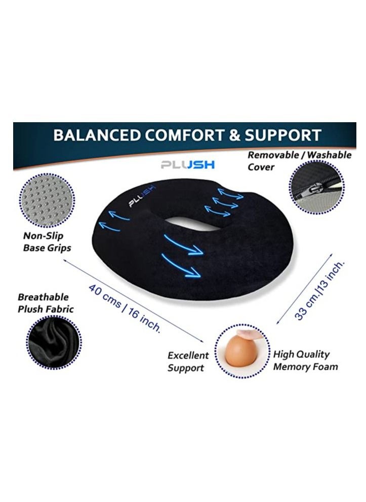 Plush Creative Planet Plush Donut Seat Cushion for Office Chair, Memory Foam Pillow for Tailbone Hemorrhoids, Sores, Prostate,  Sciatica, Pregnancy, Post Natal, Ischial Bursitis Tuberosity  (Basic)  - Image 4